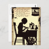 Zingende naaidame  Fairy Poem Briefkaart (Voorkant / Achterkant)