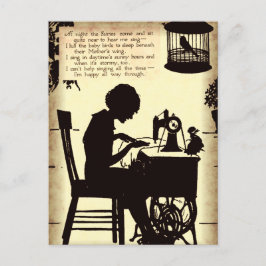 Zingende naaidame Fairy Poem Briefkaart