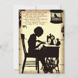 Zingende naaidame  Fairy Poem Kaart