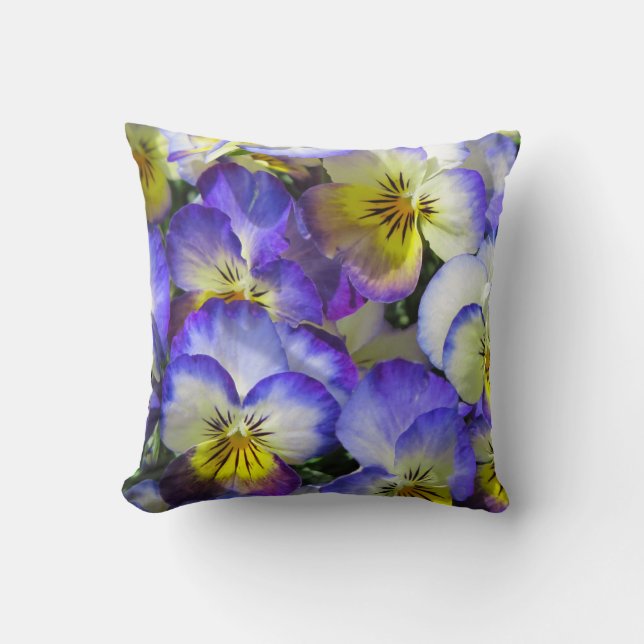 Zingende Pansies Pillow Kussen (Voorkant)
