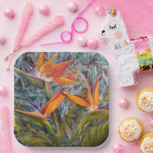 Zingende Paradijsvogel Papieren Bordje (Feest)