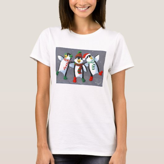 Zingende pinguïns t-shirt (Voorkant)