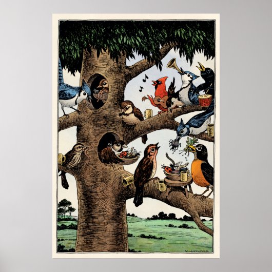 Zingende Poster vogels (Voorkant)