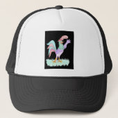 Zingende Rooster op Black door Wendy C. Allen Trucker Pet (Voorkant)