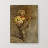 Zingende Spaanse Cowboy met banjo spelend trailson Button (Voorkant)
