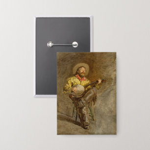 Zingende Spaanse Cowboy met banjo spelend trailson Button