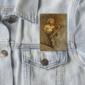 Zingende Spaanse Cowboy met banjo spelend trailson Button (Insitu)