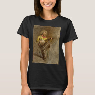Zingende Spaanse Cowboy met banjo spelend trailson T-shirt