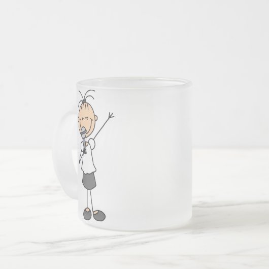 Zingende Stick Figure Mok (Voorkant links)
