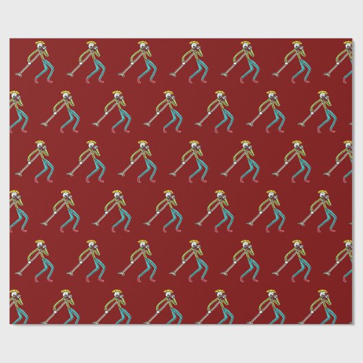 Zingende Stickman Cadeaupapier (Vlak)