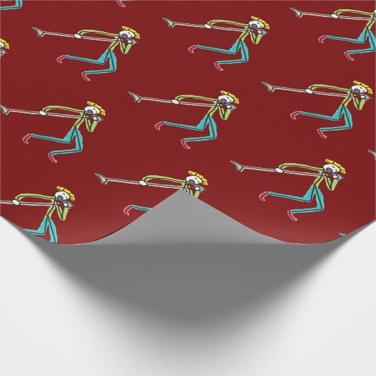 Zingende Stickman Cadeaupapier (Hoek)