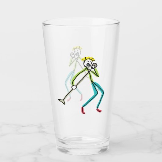 Zingende Stickman Glas (Voorkant)
