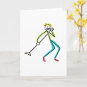 Zingende Stickman Kaart (Gele Bloem)