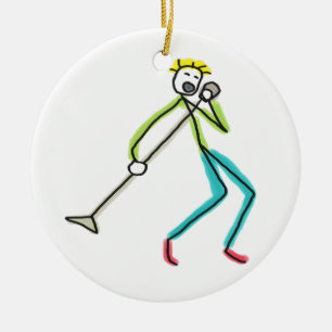Zingende Stickman Keramisch Ornament
