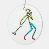 Zingende Stickman Keramisch Ornament (Links)