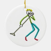 Zingende Stickman Keramisch Ornament (Achterkant)