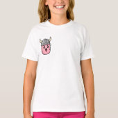 Zingende Viking Karakter met Gehoornde Helm Kinder T-shirt (Voorkant)