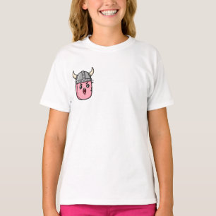 Zingende Viking Karakter met Gehoornde Helm Kinder T-shirt