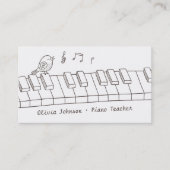 Zingende vogel op Piano Doodle Music Piano Teacher Visitekaartje (Voorkant)