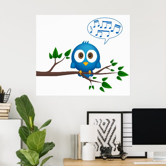 Zingende vogel poster (Thuiskantoor)