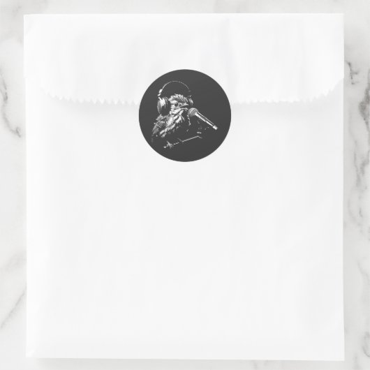 Zingende Vogel Ronde Sticker (Tas)