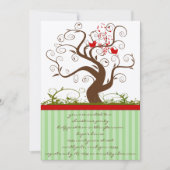 Zingende Vogelboom wervelen Kerstmis Party uitnodi Kaart (Voorkant)