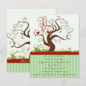 Zingende Vogelboom wervelen Kerstmis Party uitnodi Kaart (Voorkant / Achterkant)