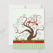 Zingende Vogelboom wervelen Kerstmis Party uitnodi Kaart (Achterkant)