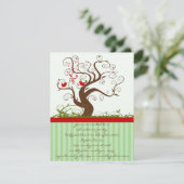 Zingende Vogelboom wervelen Kerstmis Party uitnodi Kaart (Staand voorkant)