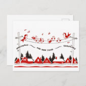 Zingende vogelkerst briefkaart (Voorkant / Achterkant)