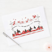 Zingende vogelkerst rechthoekige sticker (Envelop)