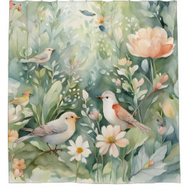 Zingende vogels douchegordijn