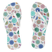 Zingende vogels en Mandala Folk Art Cute Pattern Teenslippers (Voetbed)
