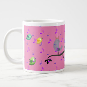 Zingende vogels grote koffiekop