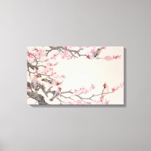 Zingende vogels in het voorjaar canvas afdruk