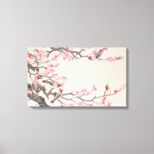 Zingende vogels in het voorjaar canvas afdruk (Voorkant)
