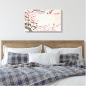 Zingende vogels in het voorjaar canvas afdruk (Insitu (Slaapkamer))