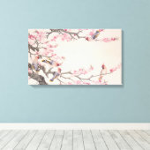 Zingende vogels in het voorjaar canvas afdruk (Insitu (Houten vloer))