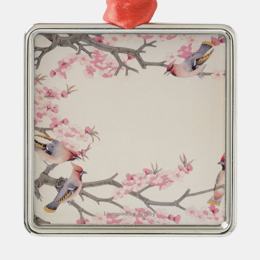 Zingende vogels in het voorjaar metalen ornament (Voorkant)