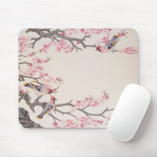 Zingende vogels in het voorjaar muismat (Met muis)