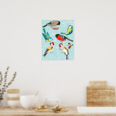 Zingende vogels poster (Keuken)