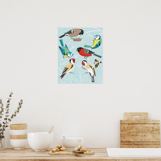 Zingende vogels poster (Keuken)