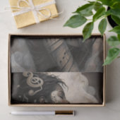 Zingende vrouw met muziektattoos decoupage tissuepapier (Geschenk)
