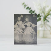 Zingende vrouwen Zwart-wit Retro Briefkaart (Staand voorkant)