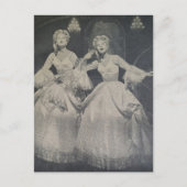 Zingende vrouwen Zwart-wit Retro Briefkaart (Voorkant)