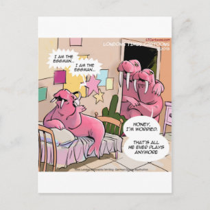 Zingende Walrus Bezorgde Ouders Grappig Briefkaart