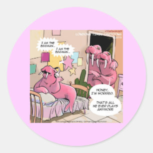 Zingende Walrus Bezorgde Ouders Grappig Ronde Sticker