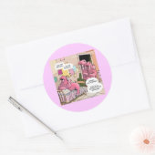 Zingende Walrus Bezorgde Ouders Grappig Ronde Sticker (Envelop)