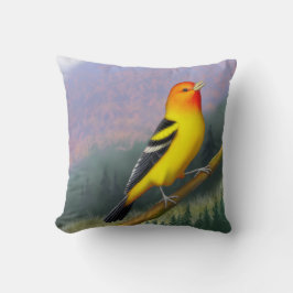 Zingende Westerne Tanager Bird Kussens