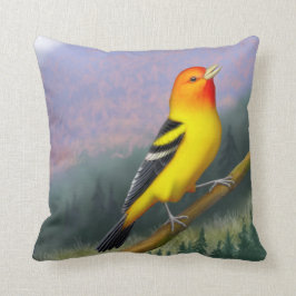 Zingende Westerne Tanager Bird Kussens